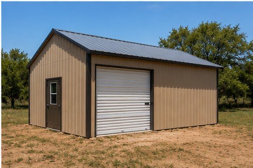 Finished site-built storage building